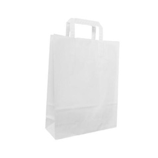 Papīra maisiņš ar rokturiem, 220x100x280mm, 80g/m2, 6.2 l, balts