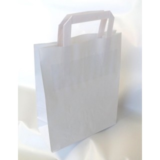 Papīra maisiņš ar rokturiem, 220x100x280mm, 80g/m2, 6.2 l, balts