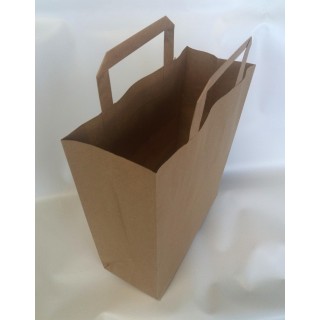 Papīra maisiņš ar rokturiem, 220x100x360mm, 80g/m2, 7.9 l, brūns