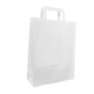 Papīra maisiņš ar rokturiem, 320x120x400mm, 80g/m2, 15.4 l, balts