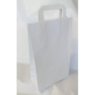 Papīra maisiņš ar rokturiem, 260x120x350mm, 80g/m2, 10.9 l, balts