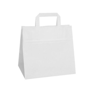Papīra maisiņš ar rokturiem, 260x170x250mm, 80g/m2, 11.1 l, balts