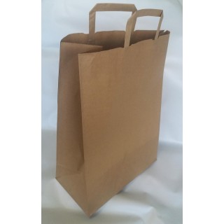Papīra maisiņš ar rokturiem, 320x120x400mm, 80g/m2, 15.4 l, brūns