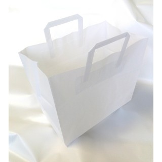 Papīra maisiņš ar rokturiem, 320x170x270mm, 80g/m2, 14.7 l, balts