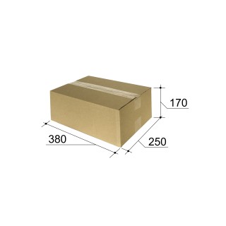 Картонная коробка для пакоматов, размер 1/2 M, 380 х 250 х 170 мм, коричневая