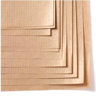 Оберточная бумага в листах, 105см х125см, 100 г/м2, коричневая крафт-бумага, гофрированная, 8 листов