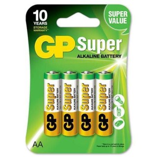 Baterijas GP Super AA / LR6, Alkaline, 1.5V, 4 gab.