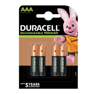Заряжаемые батарейки Duracell AAA/R03, 900 mAh, Recharge, 4 шт.