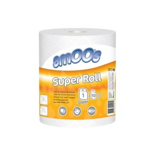 Бумажные полотенца Amoos Super Roll, 2 слоя, 280 листов, 1 рулон