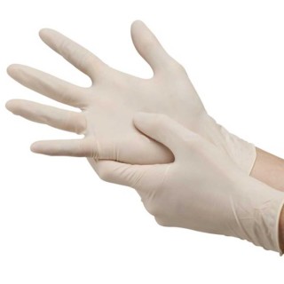 Латексные перчатки POLYMER-PLUS, M размер, белые, 100шт.