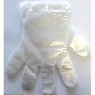 Полиэтиленовые перчатки, L размер, прозрачные, с перфорацией, 100 шт.