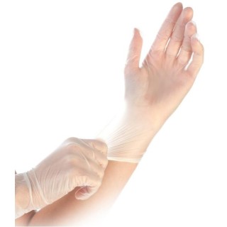 Виниловые перчатки ECO-PLUS, размер M, без пудры, прозрачные, 100шт.
