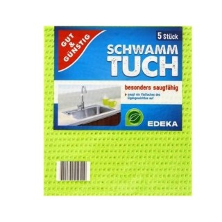 Прорезиненная тряпочка впитывуещая влагу Schwamm-Tuch, 18x20см, асорти, 5 шт.