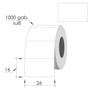 Маркировочные этикетки 26X16мм, 1000этик., белые, прямоугольные края