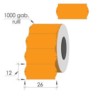 Маркировочные этикетки 26X12мм, 1000этик., оранжевые