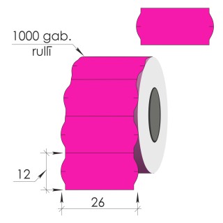 Маркировочные этикетки 26X12мм, 1000этик., розовые