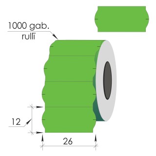 Маркировочные этикетки 26X12мм, 1000этик., зеленые