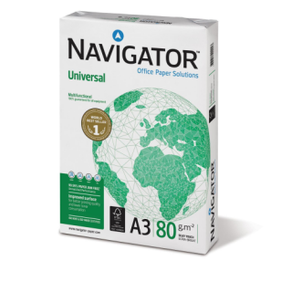 Biroja papīrs Navigator Universal, A3, 80g/m2, 500 loksnes, A klase