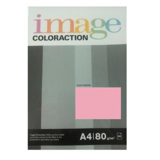 Krāsains papīrs Image Coloraction Coral, A4, 80g/m2, 50 loksnes, sārtā krāsā (Mid Pink)