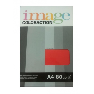 Krāsains papīrs Image Coloraction Chile, A4, 80g/m2, 50 loksnes, intensīvi sarkans (Deep Red)