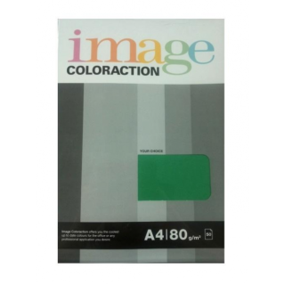 Krāsains papīrs Image Coloraction Dublin, A4, 80g/m2, 50 loksnes, tumši zaļš (Deep Green)