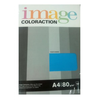 Krāsains papīrs Image Coloraction Stockholm, A4, 80g/m2, 50 loksnes, intensīvi zils (Deep Blue)