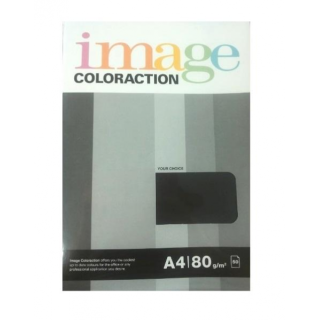 Цветная бумага Image Coloraction Black, A4, 80г/м2, 50 листов, черная (Black)