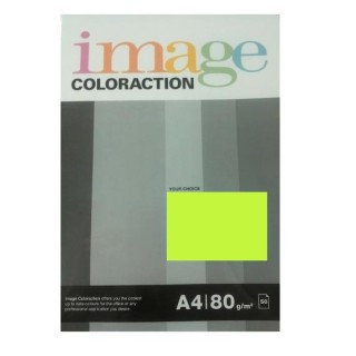 Krāsains papīrs Image Coloraction Rio, A4, 80g/m2, 50 loksnes, neona zaļš (Neon Green)