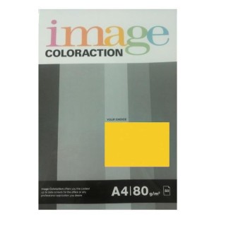 Krāsains papīrs Image Coloraction Sevilla, A4, 80g/m2, 50 loksnes, intensīvi dzeltens (Dark Yellow)