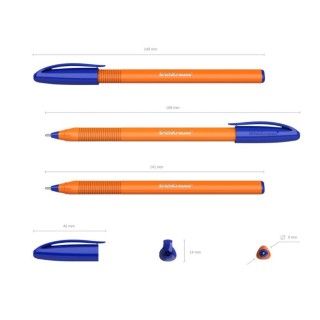 Lodīšu pildspalva ErichKrause U-108 Orange Stick, 1mm, zila