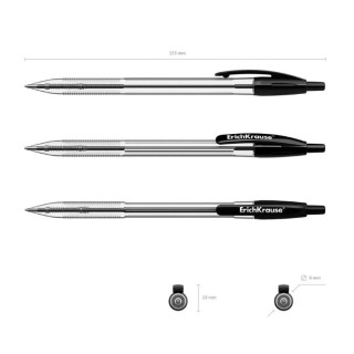 Шариковая ручка ErichKrause R-301 Classic Matic, 1мм, автоматическая, черная