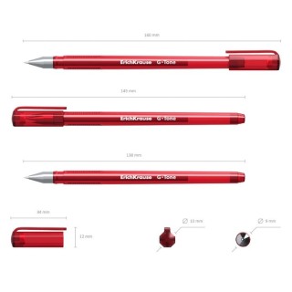 Gēla pildspalva ErichKrause G-TONE, 0.5mm, sarkana