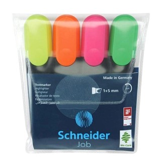Teksta marķieru komplekts Schneider Job, 4 krāsas, 1-5mm
