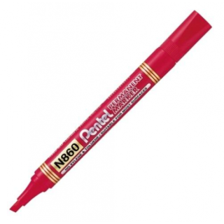 Перманентный маркер Pentel N860, 1.8-4.5мм, скошенный наконечник, красный