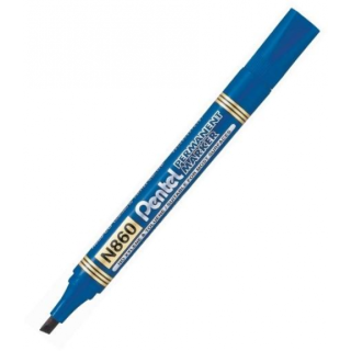 Перманентный маркер Pentel N860, 1.8-4.5мм, скошенный наконечник, синий