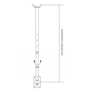 LH-GROUP CEILING ARM MOUNT 23-70"