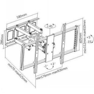 LH-GROUP ROTATING WALL MOUNT 60-100"