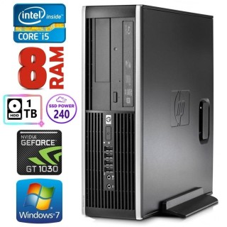 HP 8100 Elite SFF i5-750 8GB 240SSD+1TB GT1030 2GB DVD WIN7Pro