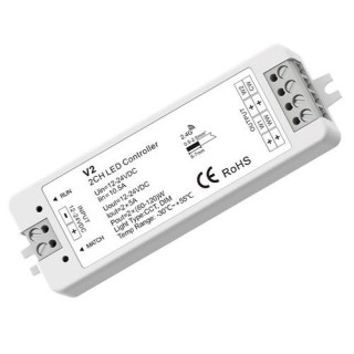 V2 контроллер для светодиодных лент, 12-24V, 2x5A