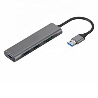 Adapteris USB 3.0 - 3 x USB 3.0, SD, TF