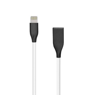 Silicone Cable USB- Lightning, 1m (white)