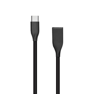 Silicone cable USB - USB-C (black, 1m)