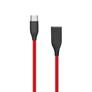 Silicone cable USB - USB-C (red, 1m)