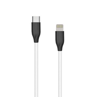 Силиконовый кабель USB Type C- Lightning, 2m (белый)