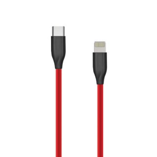 Силиконовый кабель USB Type C- Lightning, 2m (красный)