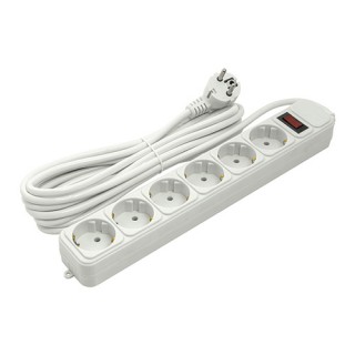 Extension cord 5m, 6 sockets, with switch
