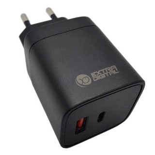 Зарядное устройство EXTRA DIGITAL GaN USB Type-C, USB Type-A: 45 Вт, PPS
