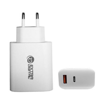 Зарядное устройство EXTRA DIGITAL GaN USB Type-C, USB Type-A: 65 Вт, PPS