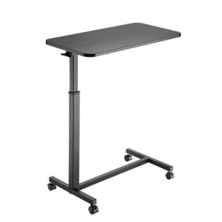 Mobile, height adjustable overbed table