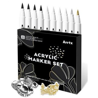 Profesionalūs akriliniai markeriai - flomasteriai ARRTX, 4 spalvų 10vnt.